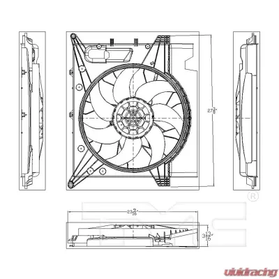 TYC Genera Dual Radiator and Condenser Fan Assembly Volvo XC90 2003-2014 - 623120