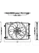 TYC Genera Dual Radiator and Condenser Fan Assembly Mercedes-Benz                                     - 623130 - Image 5