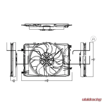 TYC Genera Dual Radiator and Condenser Fan Assembly Mercedes-Benz - 623130