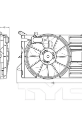 TYC Genera Dual Radiator and Condenser Fan Assembly Ford Edge 2012-2014 2.0L 4-Cyl                                     - 623140 - Image 4