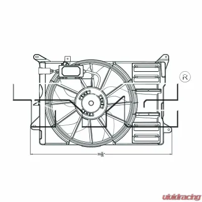 TYC Genera Dual Radiator and Condenser Fan Assembly Ford Edge 2012-2014 2.0L 4-Cyl - 623140