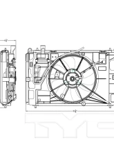 TYC Genera Dual Radiator and Condenser Fan Assembly Toyota Prius 2012-2019                                     - 623150 - Image 4