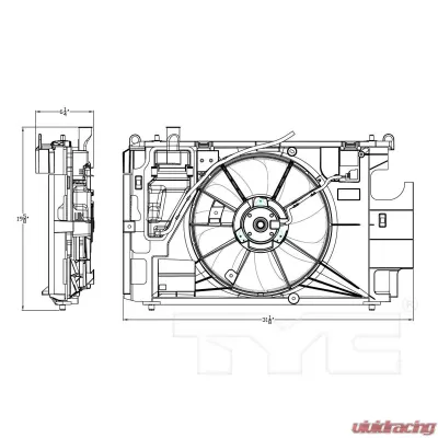 TYC Genera Dual Radiator and Condenser Fan Assembly Toyota Prius 2012-2019 - 623150