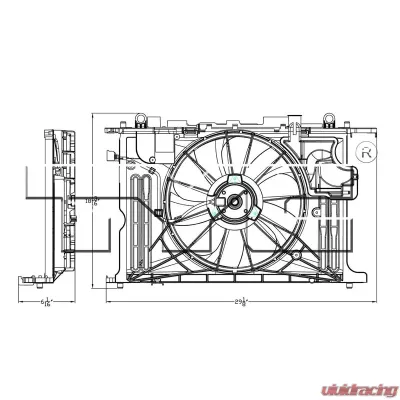 TYC Genera Dual Radiator and Condenser Fan Assembly Toyota Corolla 2014-2019 - 623160
