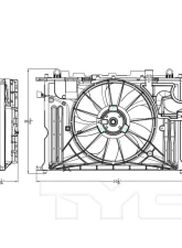 TYC Genera Dual Radiator and Condenser Fan Assembly Toyota Corolla 2014-2019                                     - 623160 - Image 4