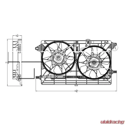 TYC Genera Dual Radiator and Condenser Fan Assembly Chevrolet Volt 2011-2015 - 623170