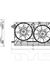 TYC Genera Dual Radiator and Condenser Fan Assembly Chevrolet Volt 2011-2015                                     - 623170 - Image 4