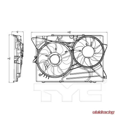 TYC Genera Dual Radiator and Condenser Fan Assembly - 623190