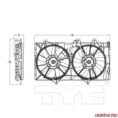 TYC Genera Dual Radiator and Condenser Fan Assembly Toyota 2.5L 4-Cyl - 623200