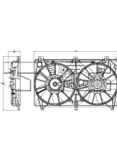 TYC Genera Dual Radiator and Condenser Fan Assembly Lexus IS250 2014-2015                                     - 623220 - Image 4