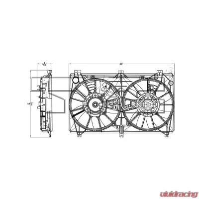 TYC Genera Dual Radiator and Condenser Fan Assembly Lexus IS250 2014-2015 - 623220