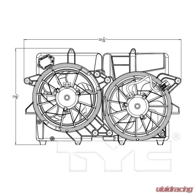 TYC Genera Dual Radiator and Condenser Fan Assembly - 623240