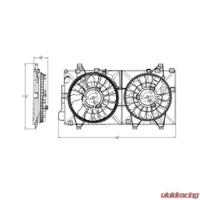 TYC Genera Dual Radiator and Condenser Fan Assembly Mazda Mazda 3 2014-2018 - 623250