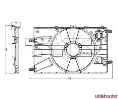 TYC Genera Dual Radiator and Condenser Fan Assembly Chevrolet Cruze 2014-2016 1.4L 4-Cyl - 623270
