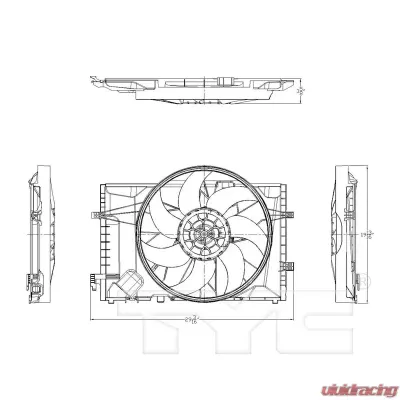 TYC Genera Dual Radiator and Condenser Fan Assembly Mercedes-Benz - 623280