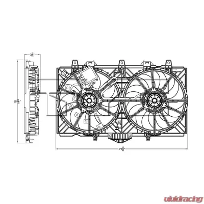 TYC Genera Dual Radiator and Condenser Fan Assembly Infiniti Q50 2014-2016 - 623300