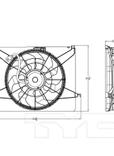TYC Genera Dual Radiator and Condenser Fan Assembly Hyundai Sonata 2009-2010 2.4L 4-Cyl                                     - 623330 - Image 4
