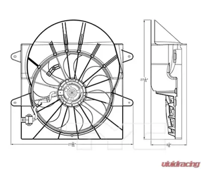 TYC Genera Dual Radiator and Condenser Fan Assembly Jeep - 623360