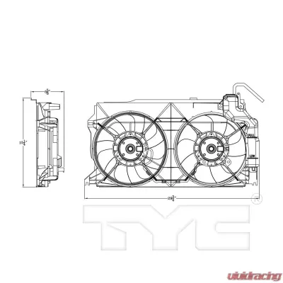 TYC Genera Dual Radiator and Condenser Fan Assembly - 623370