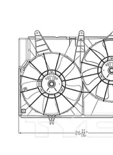 TYC Genera Dual Radiator and Condenser Fan Assembly Cadillac CTS 2003-2004 3.2L V6                                     - 623390 - Image 3