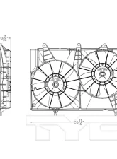TYC Genera Dual Radiator and Condenser Fan Assembly Cadillac CTS 2003-2004 3.2L V6                                     - 623390 - Image 5