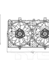 TYC Genera Dual Radiator and Condenser Fan Assembly Nissan Rogue 2014-2019                                     - 623400 - Image 3