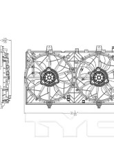 TYC Genera Dual Radiator and Condenser Fan Assembly Nissan Rogue 2014-2019                                     - 623400 - Image 5