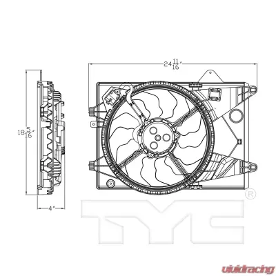 TYC Genera Dual Radiator and Condenser Fan Assembly Chevrolet Sonic 2014-2015 1.8L 4-Cyl - 623410