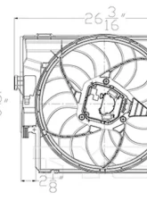 TYC Genera Dual Radiator and Condenser Fan Assembly BMW                                     - 623420 - Image 3
