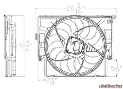 TYC Genera Dual Radiator and Condenser Fan Assembly BMW - 623420