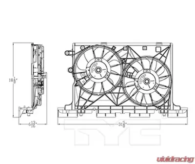 TYC Genera Dual Radiator and Condenser Fan Assembly Scion tC 2011-2016 - 623440