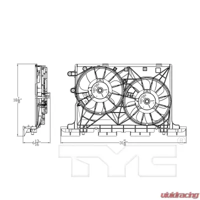 TYC Genera Dual Radiator and Condenser Fan Assembly Scion tC 2011-2016 - 623440