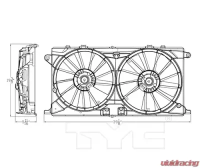 TYC Genera Dual Radiator and Condenser Fan Assembly Ford - 623450