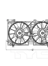 TYC Genera Dual Radiator and Condenser Fan Assembly Subaru 2015-2019 3.6L 6-Cyl                                     - 623480 - Image 3