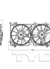 TYC Genera Dual Radiator and Condenser Fan Assembly Subaru 2015-2019 3.6L 6-Cyl                                     - 623480 - Image 5