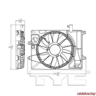 TYC Genera Dual Radiator and Condenser Fan Assembly - 623510