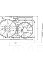 TYC Genera Dual Radiator and Condenser Fan Assembly Ford Explorer 2013-2019                                     - 623570 - Image 4