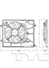 TYC Genera Dual Radiator and Condenser Fan Assembly Chevrolet Trax 2014-2020 1.4L 4-Cyl                                     - 623590 - Image 4