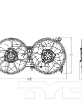 TYC Genera Dual Radiator and Condenser Fan Assembly Nissan Murano 2015-2019                                     - 623630 - Image 3