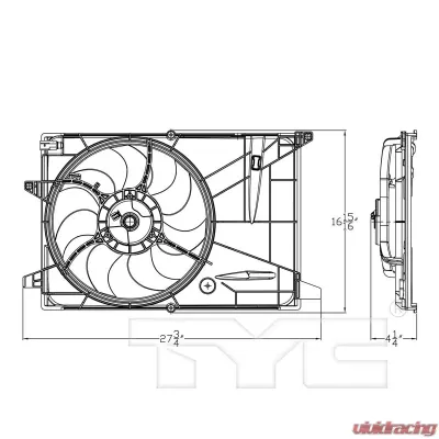 TYC Genera Dual Radiator and Condenser Fan Assembly Chevrolet Spark 2016-2020 - 623650