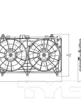 TYC Genera Dual Radiator and Condenser Fan Assembly Chevrolet 3.6L V6                                     - 623660 - Image 4