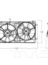 TYC Genera Dual Radiator and Condenser Fan Assembly Toyota Prius 2016-2020 1.8L 4-Cyl                                     - 623690 - Image 3