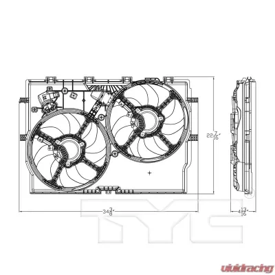 TYC Genera Dual Radiator and Condenser Fan Assembly Ram - 623720