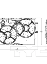 TYC Genera Dual Radiator and Condenser Fan Assembly Ram 2014-2019 3.6L V6                                     - 623730 - Image 4