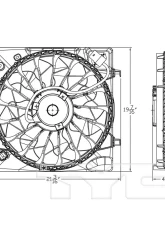 TYC Genera Dual Radiator and Condenser Fan Assembly Kia Optima 2016-2020                                     - 623750 - Image 3