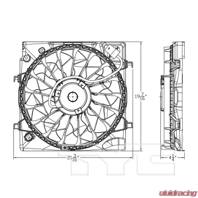 TYC Genera Dual Radiator and Condenser Fan Assembly Kia Optima 2016-2020 - 623750