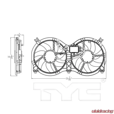 TYC Genera Dual Radiator and Condenser Fan Assembly - 623760
