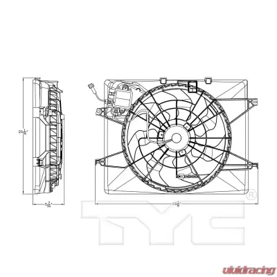TYC Genera Dual Radiator and Condenser Fan Assembly - 623770