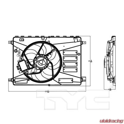 TYC Genera Dual Radiator and Condenser Fan Assembly Volvo - 623790