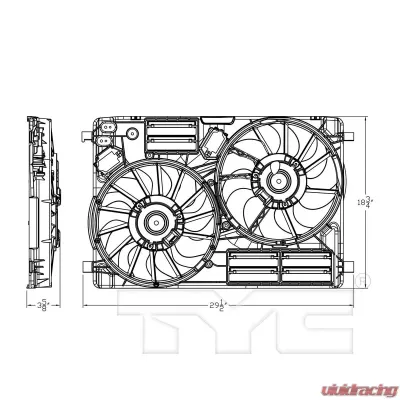TYC Genera Dual Radiator and Condenser Fan Assembly - 623800